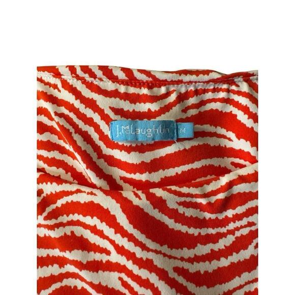 J. McLaughlin Catalina Cloth 3/4 Sleeve Stretch Sheath Dress Medium Orange Tiers - Picture 7 of 7